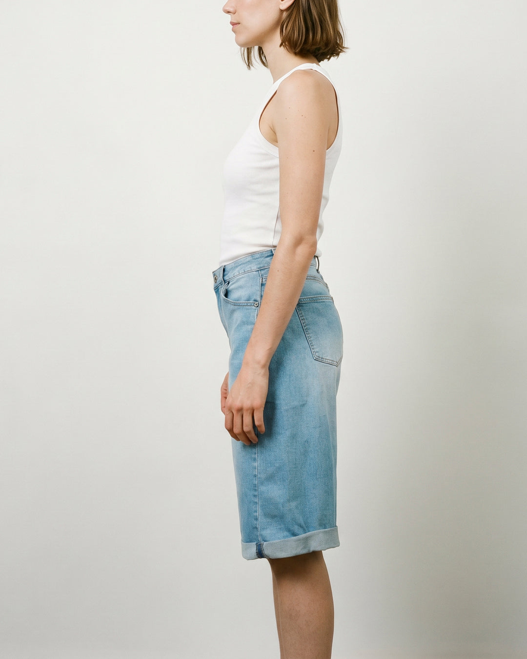 Straight-cut denim shorts SD1727