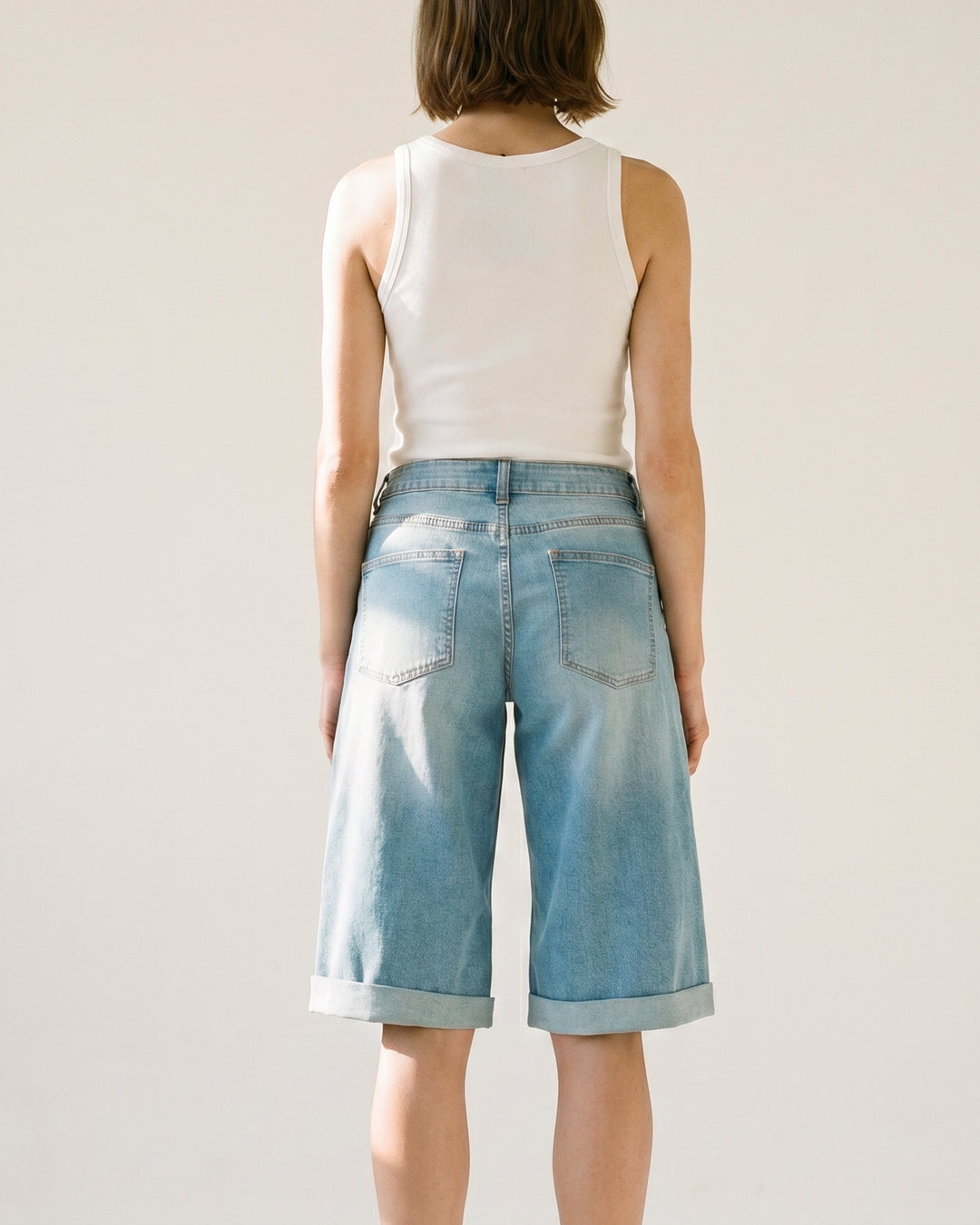 Straight-cut denim shorts SD1727