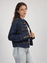 Veste en jean officier à boutons dorés – SD1757