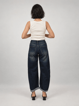 Jean large taille haute à revers – SD9260