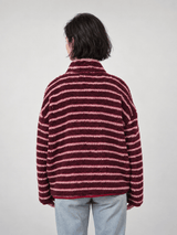 Veste peluche rayée zippée – SSG50751