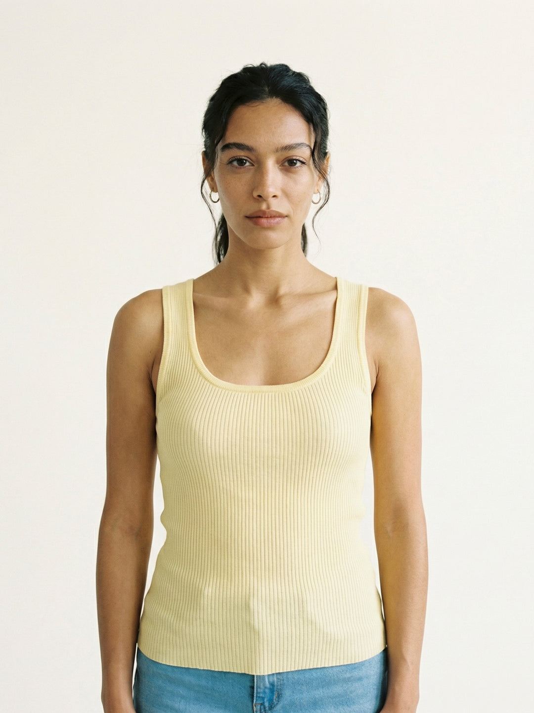 Sleeveless Ribbed Knit Tank Top, Slim Fit, SVD8006