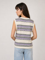 Débardeur en coton texturé jacquard graphique SY7690-2