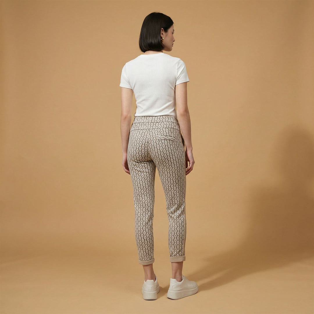 Patterned Drawstring Trousers CVA818171-2