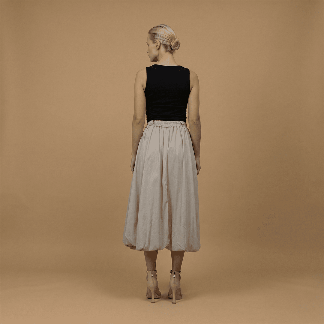 Jupe forme ballon taille haute à plis TDM06326