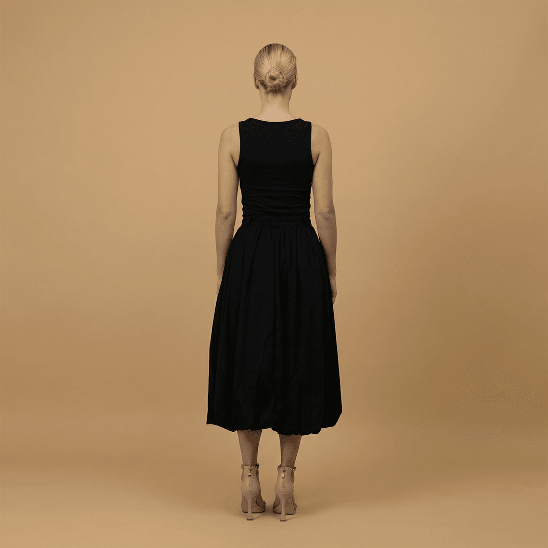 Jupe forme ballon taille haute à plis TDM06326