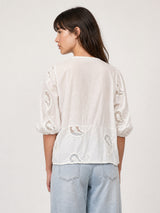 Chemise légère nouée à broderie anglaise TDM09124