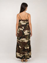 Robe longue en coton à imprimé camouflage TDM16520-2