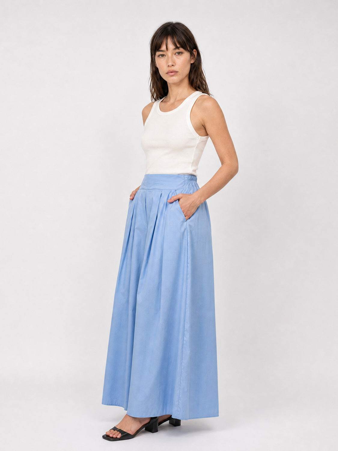 Pantalon large plissé taille haute structuré TDM17526
