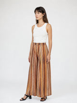 Pantalon large fluide en viscose à rayures TDM19123-76