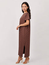 Robe longue rayée en coton TDM20524-4