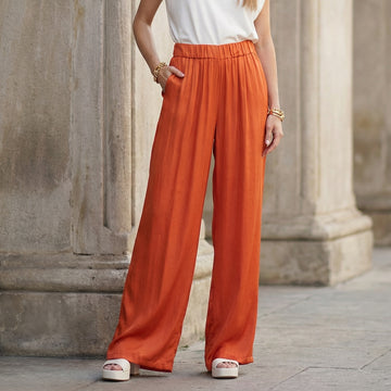 Pantalon large fluide en viscose TDM26320VS-2