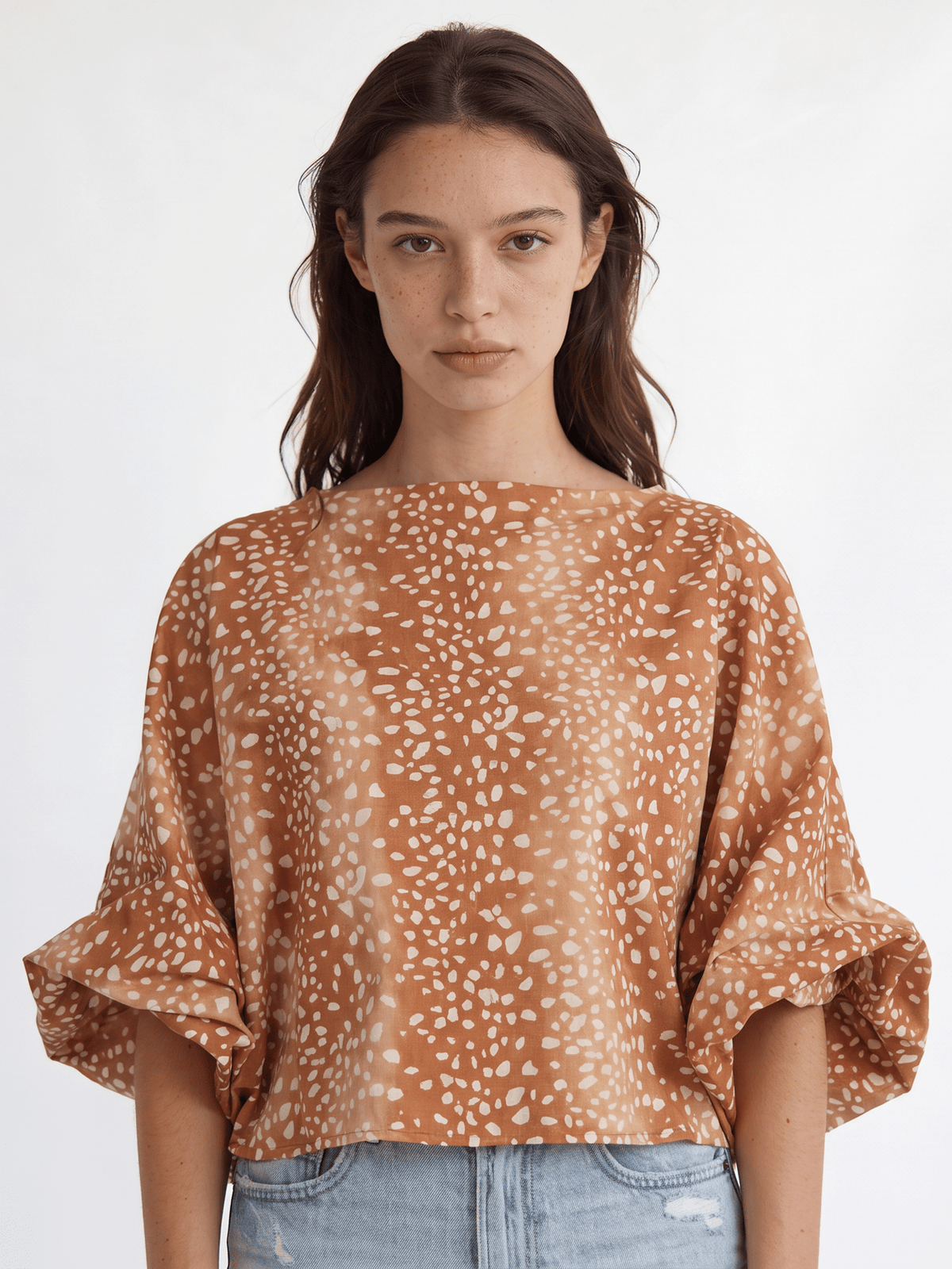 Blouse col bateau mouchetée – TDM28126PC121