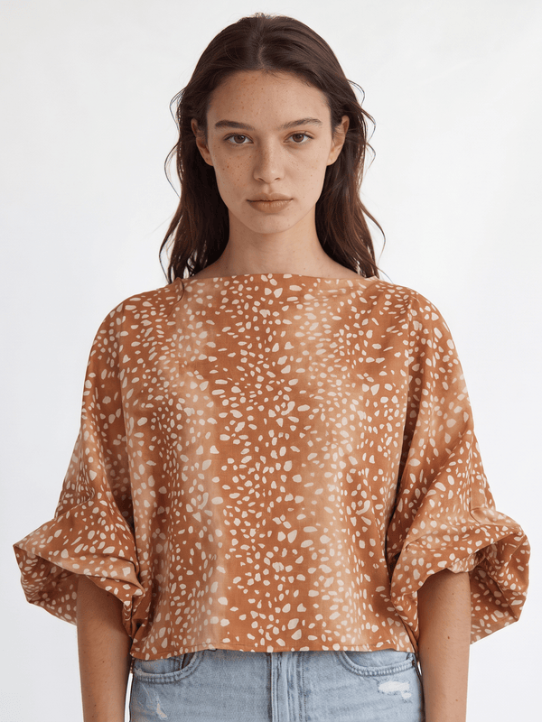 Blouse col bateau mouchetée – TDM28126PC121
