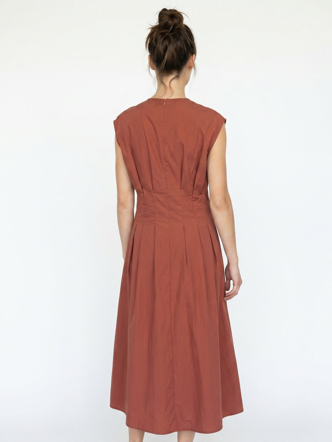 Robe longue fluide  à taille plissée TDM30626