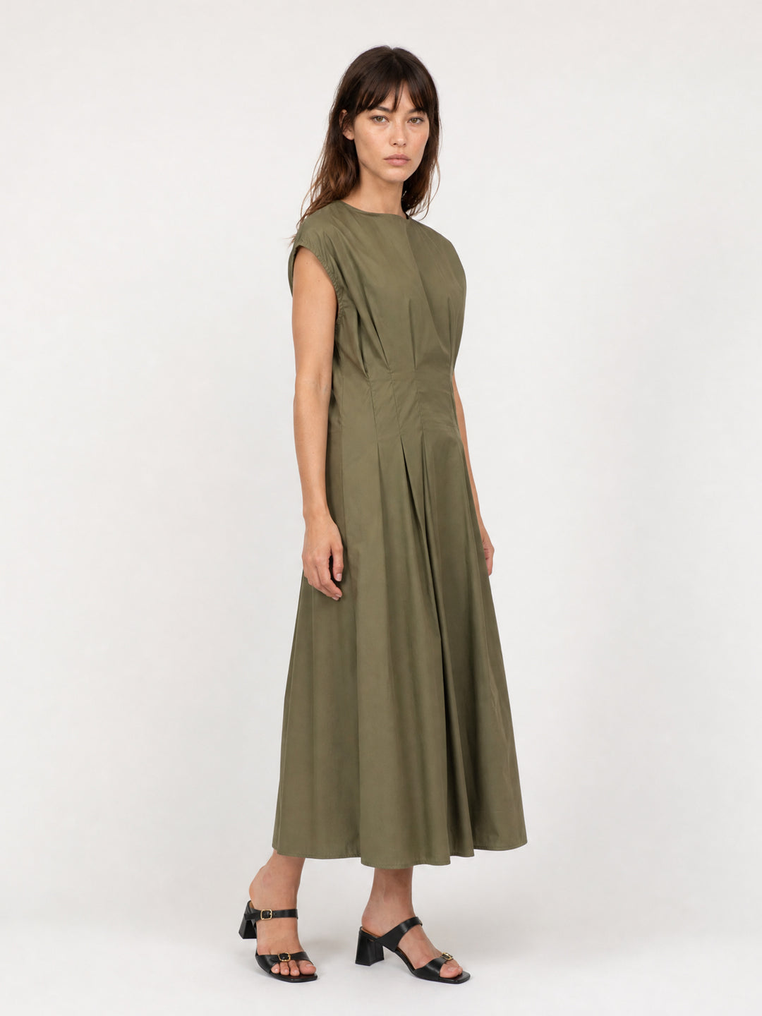 Robe longue fluide  à taille plissée TDM30626