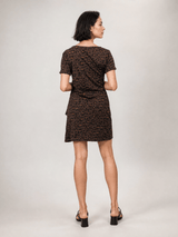Robe courte drapée léopard  TDM31125-2