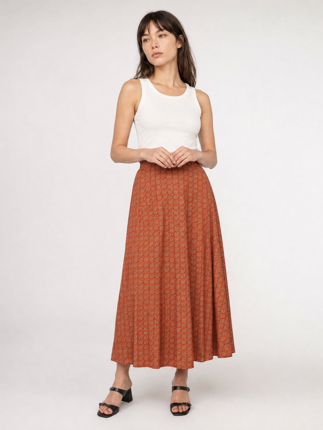 Jupe fluide en viscose TDM31919-29