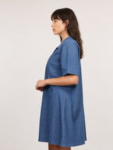 Robe en denim souple à poches plaquées TDM33526-3