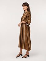 Charger l'image dans la galerie, Robe fluide rayée à décolleté croisé TDM33926-30
