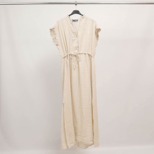Robe longue en lin manches volantées TDM37925-2L