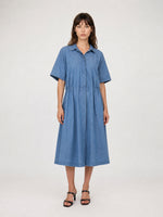 Charger l'image dans la galerie, Robe chemise en denim à taille élastiquée TDM50226
