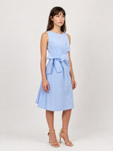 Robe courte en coton structuré à nœud taille TDM52019
