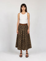 Load image into Gallery viewer, Jupe midi en coton stretch imprimé léopard TDM52123-28
