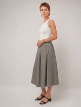 Jupe midi ample motif Prince-de-Galles TDM52123-58