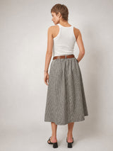 Jupe midi ample motif Prince-de-Galles TDM52123-58