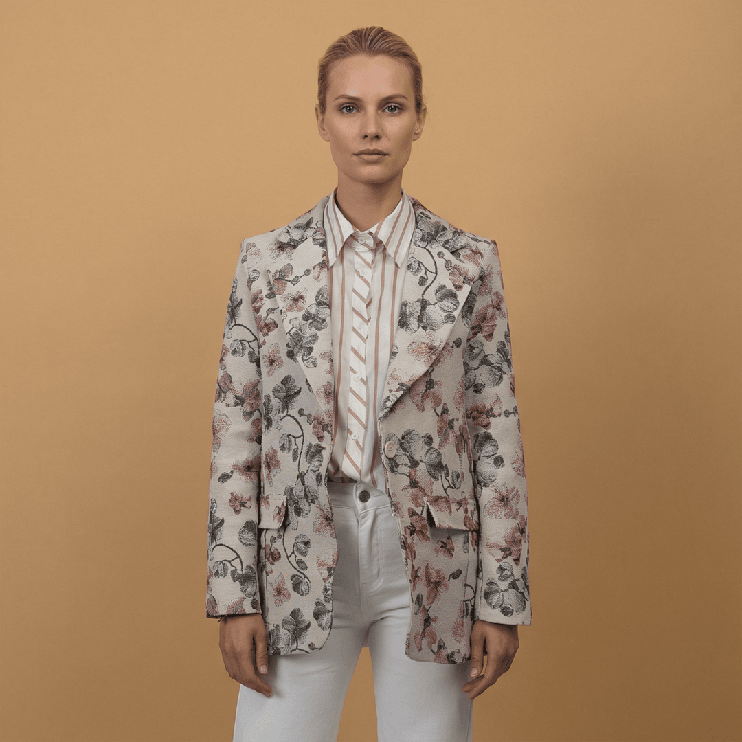 Veste jacquard style tapisserie TDM55320-10