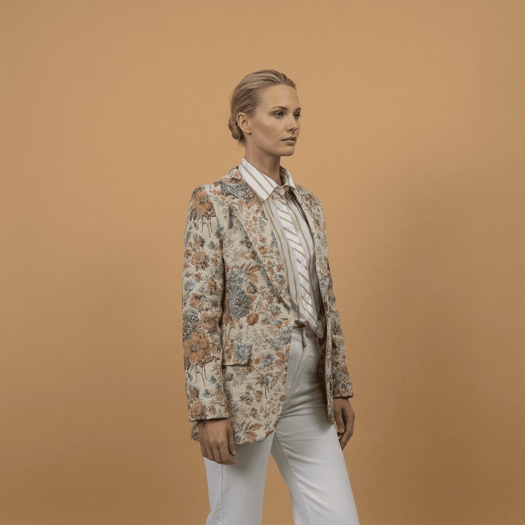 Veste jacquard style tapisserie TDM55320-10