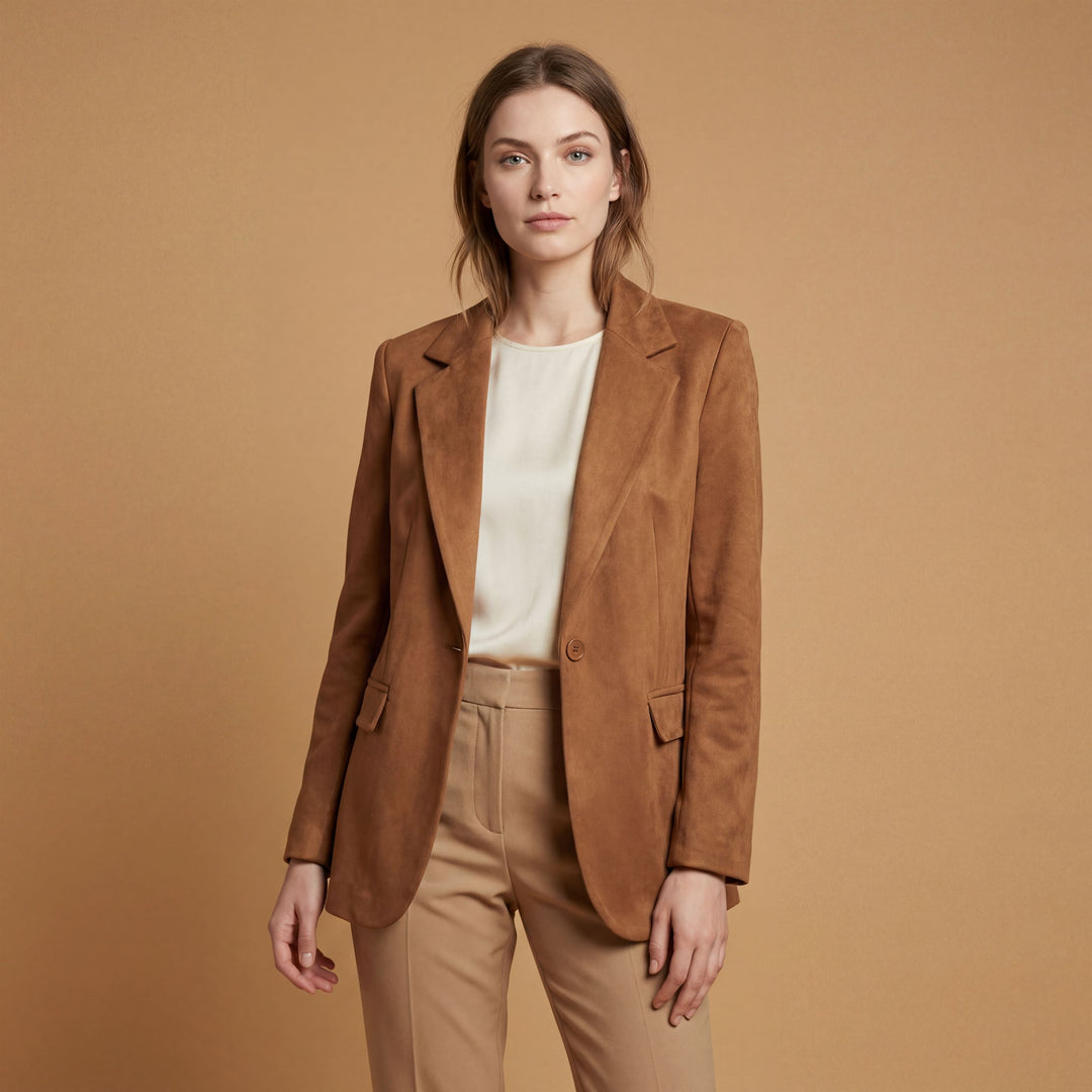 Blazer effet suédine à col tailleur - TDM55320-9