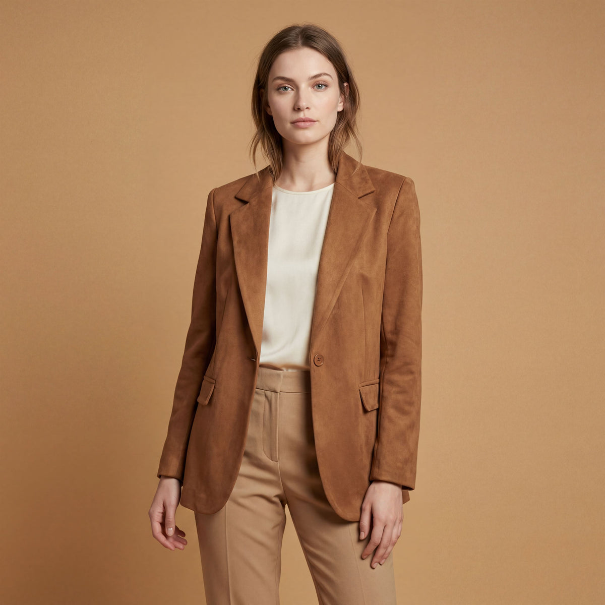 Suede effect blazer with tailored collar   tdm55320 9