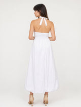 Robe longue en coton mélangé à taille élastiquée TDM58126