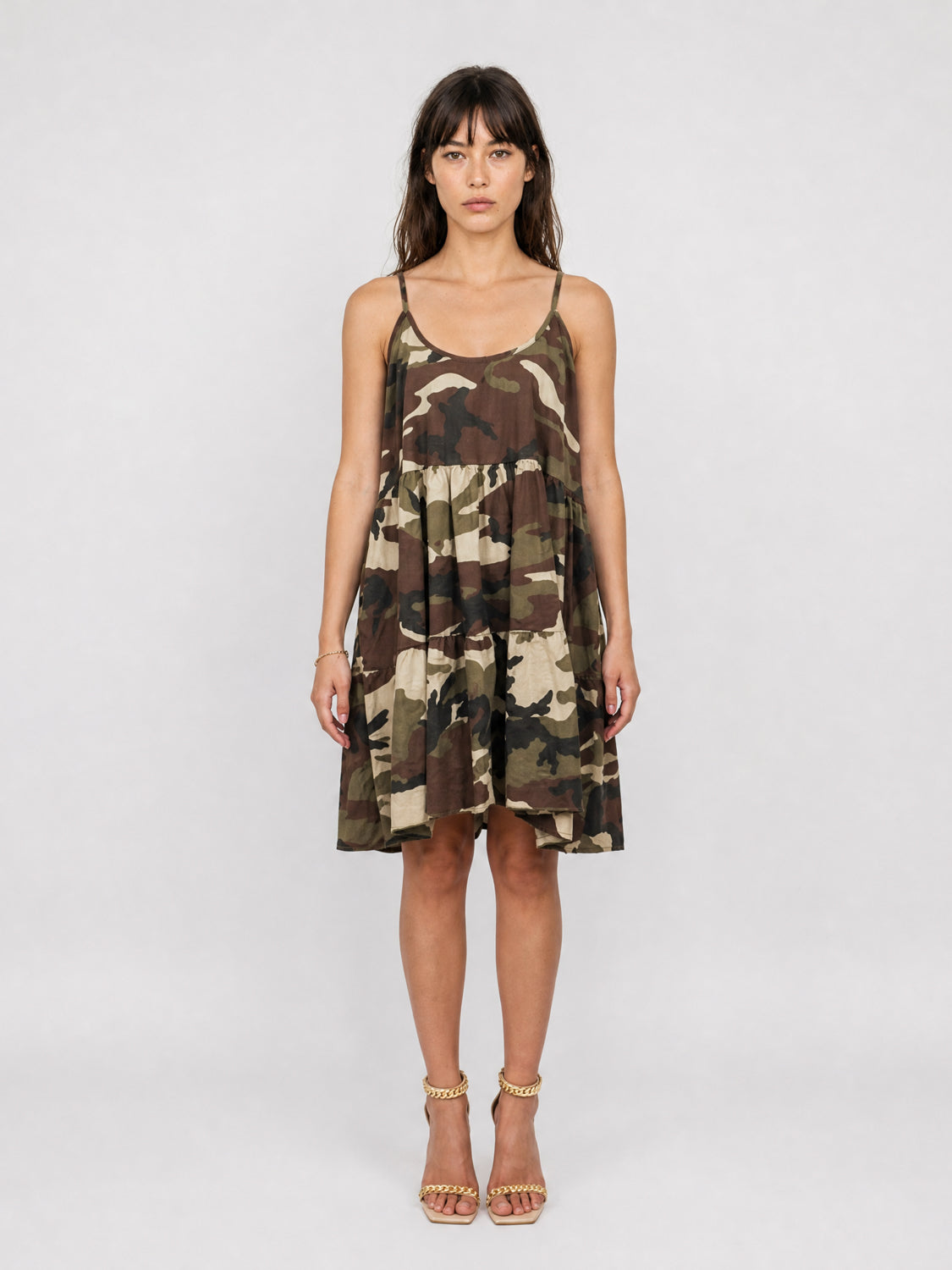 Robe courte en coton à imprimé camouflage TDM59525-2