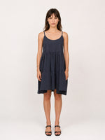 Load image into Gallery viewer, Robe courte en lin à bretelles TDM59525L
