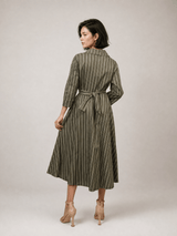 Robe ceinturée rayée TDM65026-2