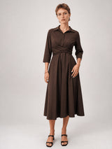 Robe ceinturée manches longues TDM65026