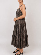 Robe longue en coton à fines rayures – TDM65325-3