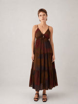 Robe longue en coton imprimé artistique – TDM65325-4