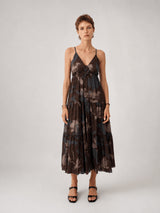 Robe longue en coton imprimé artistique – TDM65325-4