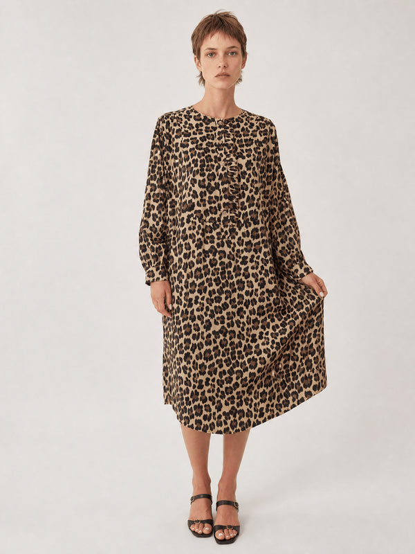 Robe léopard à volant – TDM65326