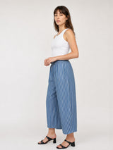 Pantalon ample en coton rayé à taille élastique TDM67625CJ29