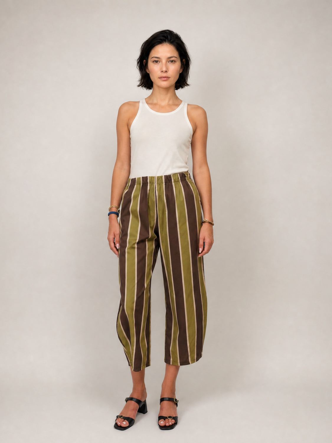 Pantalon rayé taille élastique TDM67625PCST