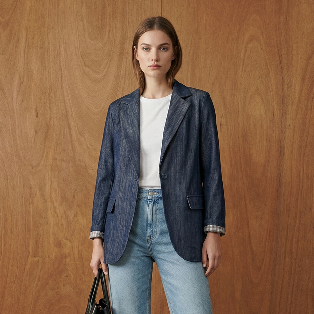 Blue chambray blazer TDM68924J