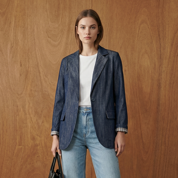 Blazer en chambray bleu TDM68924J