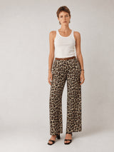 Pantalon large léopard ceinturé – TDM78223-19
