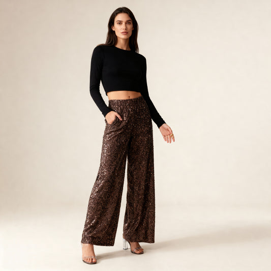 Pantalon à sequins coupe large – TDM93525-2