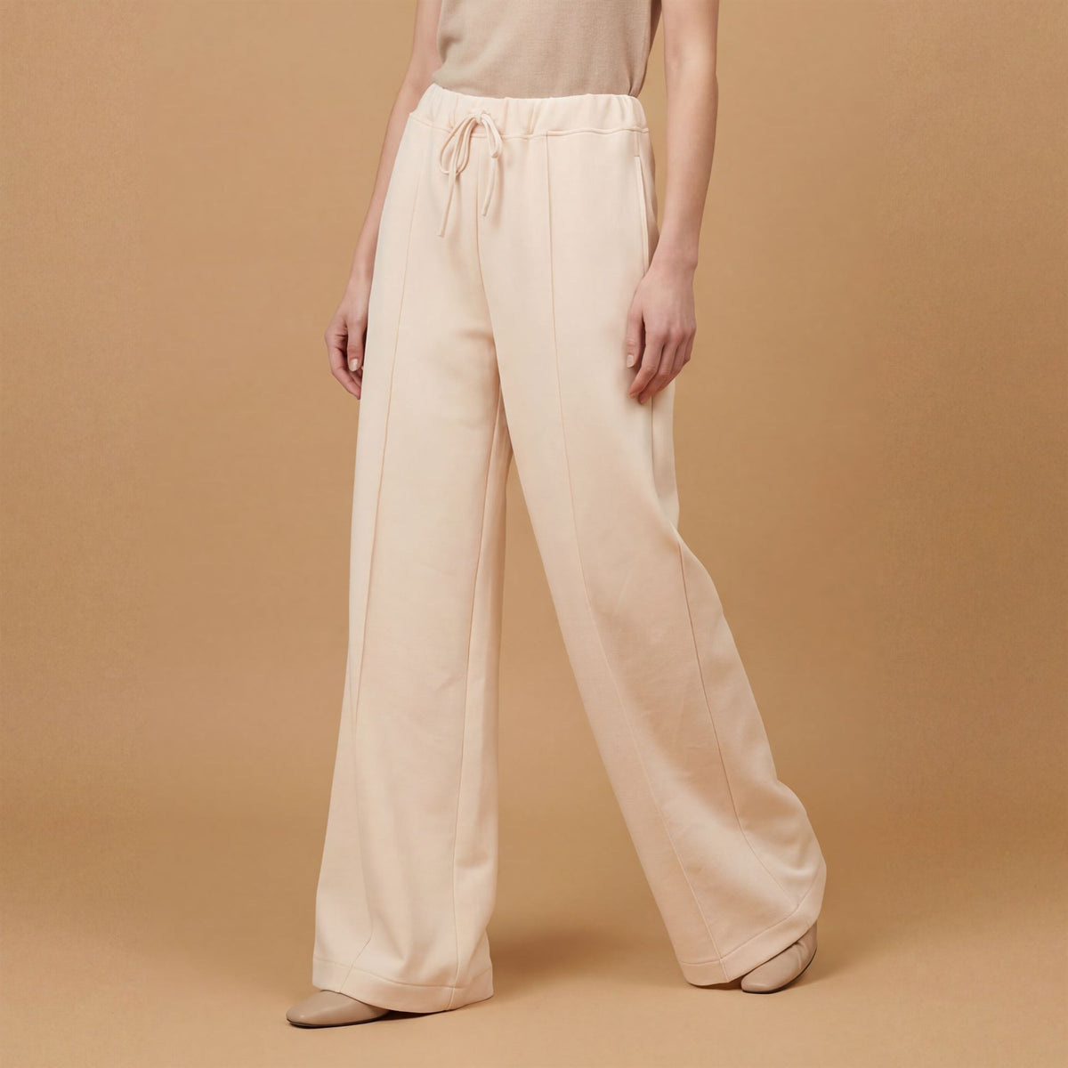 Wide leg trousers with elasticated drawstring waist – tdm96225